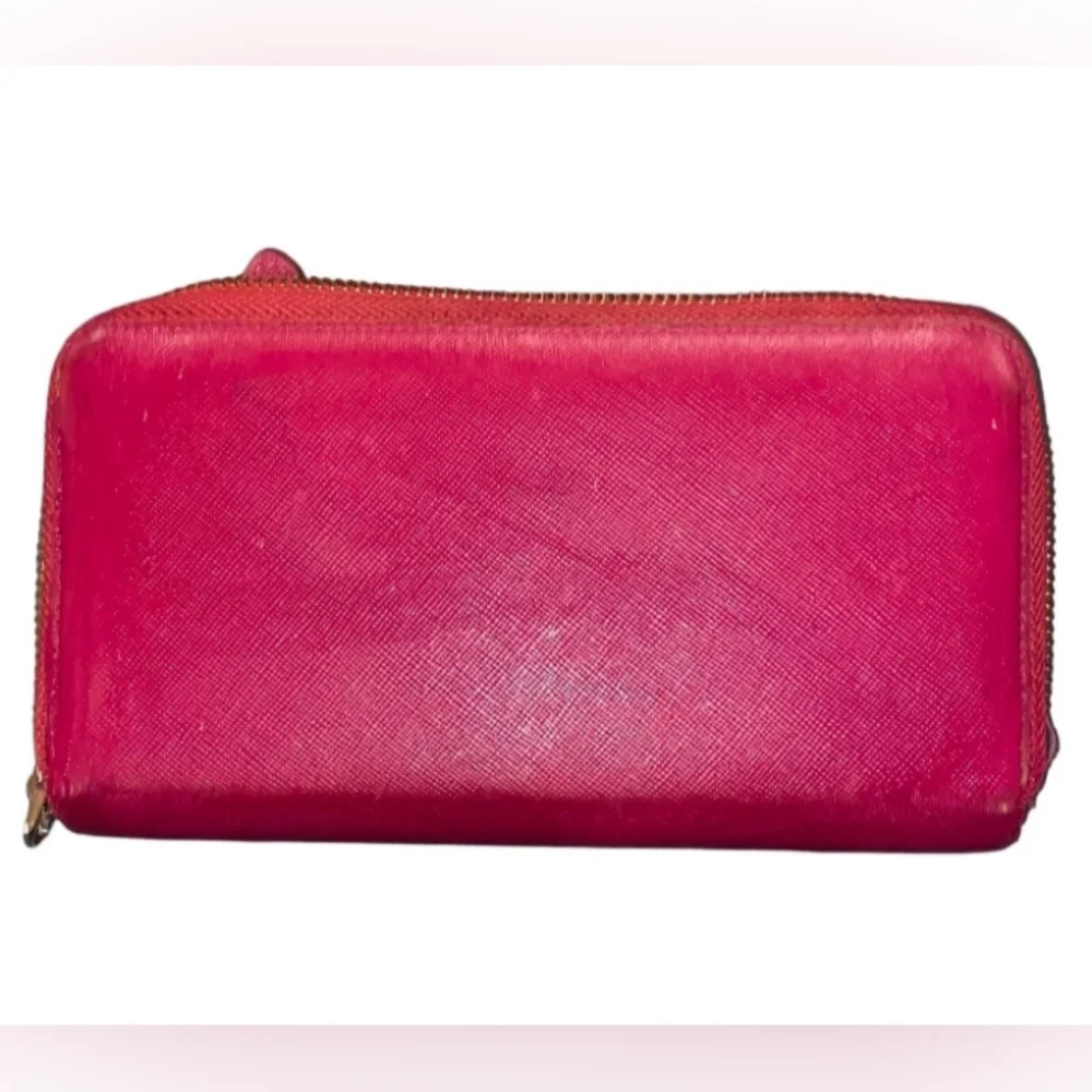 Authentic Prada Pink Saffiano Leather Pionia Fiocco Bow Long Wallet - Picture 3 of 12